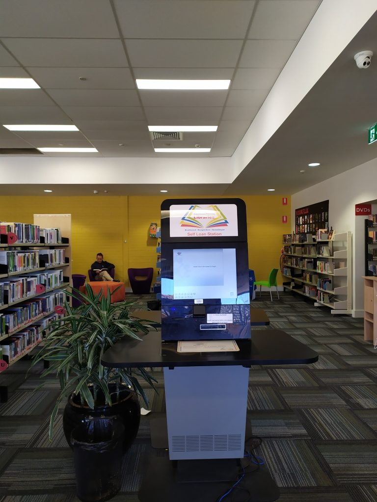 self-check kiosk at Queanbeyan Library