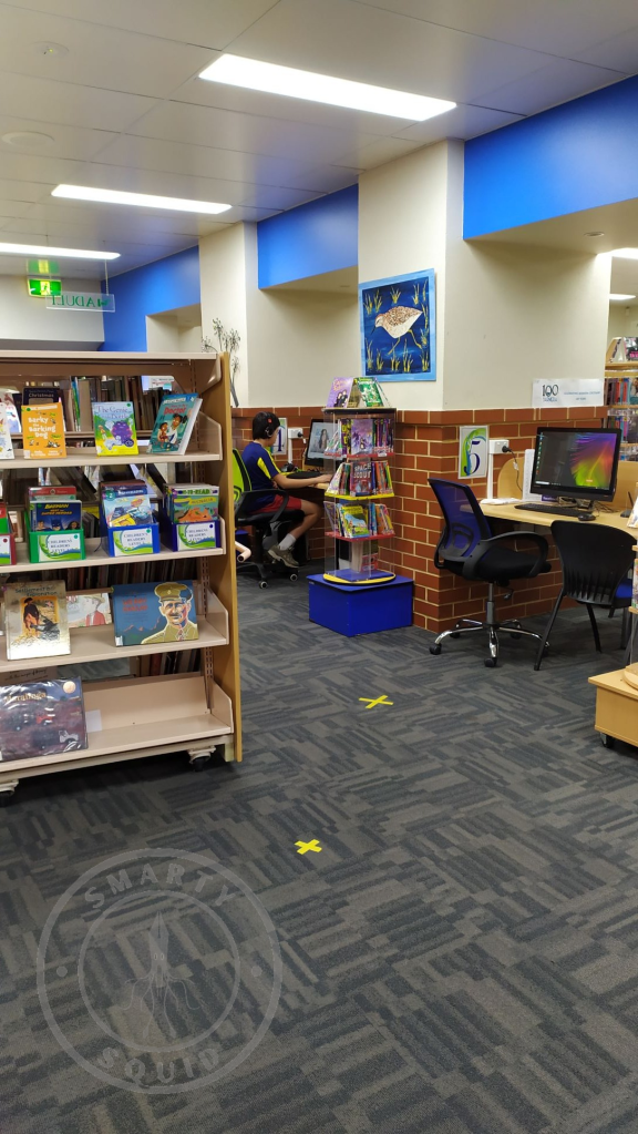 inside barmera public library looking at computers and books on shelves